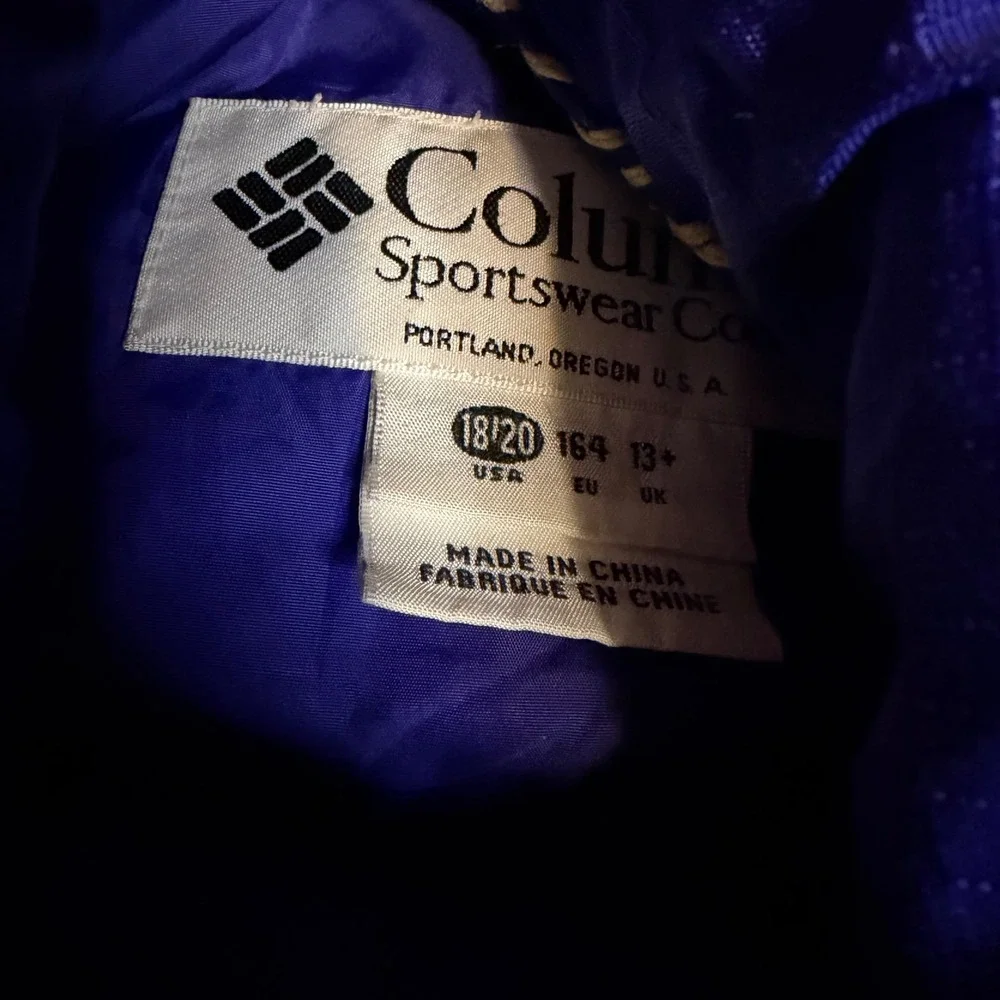 Columbia Tectonite Ski Jacket Blue Neon Yellow Vintage 90s Youth XL 18/20